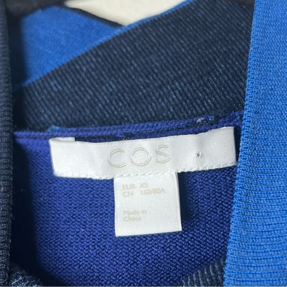 COS 100% Wool Electric Blue Longsleeve Mockneck Knit Tunic Dress - Picture 5 of 8